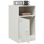 vidaXL Table de chevet blanc 34 5x39x62 cm acier