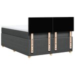 vidaXL Sommier à lattes de lit avec matelas Gris foncé 140x200cm Tissu