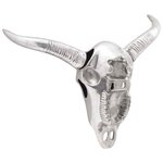 vidaXL Crâne de taureau Argent 49 x 10 x 36 cm Aluminium