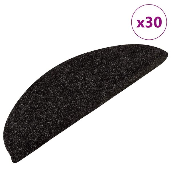 vidaXL Tapis d'escalier auto-adhésifs 30 Pièces anthracite 56x17x3 cm