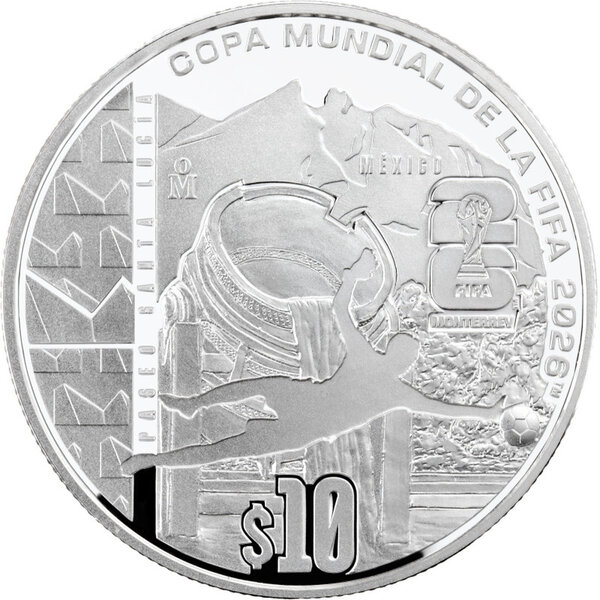 Monnaie FIFA WORLD CUP 26 Monterrey Argent 10 Pesos Mexico 2026
