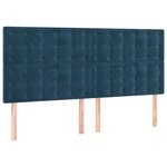 vidaXL Tête de lit à LED Bleu foncé 160x5x118/128 cm Velours