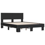 vidaXL Cadre de lit noir 120x190 cm bois d'ingénierie et métal