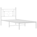 vidaXL Cadre de lit métal avec tête de lit blanc 90x190 cm
