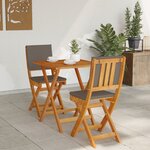 vidaXL Ensemble de bistro pliant 3 pièces avec coussins  bois d'acacia massif