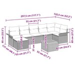 vidaXL Ensemble de canapé de jardin 8 Pièces Gris Poly rotin
