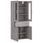 vidaXL Buffet haut Sonoma gris 69 5x34x180 cm Bois d'ingénierie