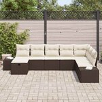 vidaXL Ensemble de canapé de jardin 8 Pièces Marron Poly rotin