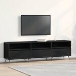 vidaXL Meuble TV Noir 150x30x44 5 cm en bois d'ingénierie