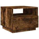 vidaXL Table basse avec lumières LED chêne fumé 50x49x40 cm