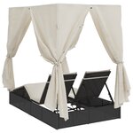 Chill out avec le transat double vidaXL avec toit et rideaux en poly rotin noir