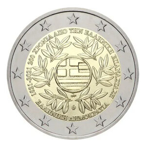 2 euros commémorative Grèce 2021 - Révolution.