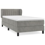 vidaXL Sommier à lattes de lit et matelas Gris clair 80x200 cm Velours