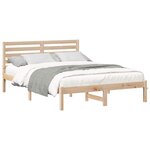 vidaXL Cadre de lit avec tête de lit Marron 120 x 190 cm Pin massif