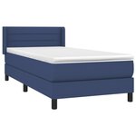 vidaXL Sommier à lattes de lit avec matelas Bleu 90x190 cm Tissu