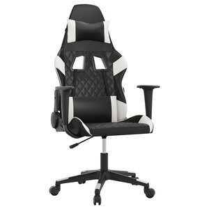 vidaXL Chaise de jeu Noir et blanc Similicuir