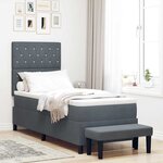 vidaXL Lit à ressort avec matelas et banc gris foncé 80x200 cm velours