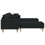 vidaXL Sofa en tissu avec coussin Noir 208 cm tissu