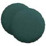 vidaXL Coussins de siège 2 Pièces Vert foncé Ø80 x 29 cm tissu
