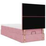 vidaXL Cadre de lit ottoman avec matelas rose 100x200 cm velours