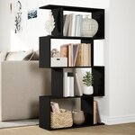 vidaXL Étagère séparatrice de pièce à 4 niveaux noir 70x24x129 cm