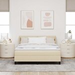 vidaXL Lit à ressorts avec tête de lit Crème 200 x 160 cm tissu