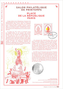 Document philatélique - Salon philatélique de printemps - Place de la République - Paris