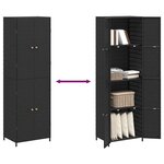 vidaXL Armoire de rangement de jardin Noir 59x40x180 cm Résine tressée