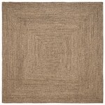 vidaXL Tapis Naturel et noir 200 x 200 cm Jute