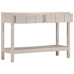 vidaXL Table console blanc 110x35x75 cm bois de manguier solide