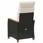 vidaXL Chaise de jardin inclinable Noir et Crème 64 x 57 5 x 112 cm