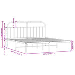 vidaXL Cadre de lit métal sans matelas et tête de lit blanc 180x200 cm
