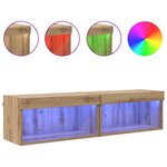 vidaXL Meubles TV Montage mural 2 Pièces Chêne artisanal 60 x 30 x 30 cm