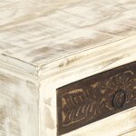 vidaXL Table de chevet Blanc 40 x 30 x 50 cm Bois de manguier massif