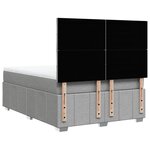 vidaXL Sommier à lattes de lit avec matelas Gris clair 140x190cm Tissu