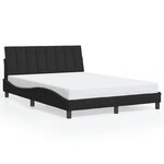 vidaXL Cadre de lit avec LED sans matelas Hanko noir 140x200 cm velours
