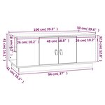 vidaXL Table basse Noir 100x50x41 cm Bois massif de pin