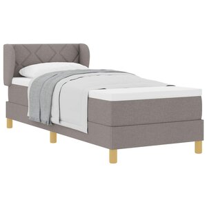 vidaXL Lit à ressorts avec matelas Taupe 80 x 200 cm tissu
