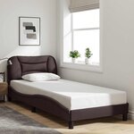vidaXL Cadre de lit sans matelas Hvar marron foncé 90x200 cm tissu