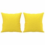 vidaXL Canapé 3 places avec oreillers jaune clair 180 cm tissu