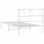 vidaXL Cadre de lit métal sans matelas et tête de lit blanc 107x203 cm