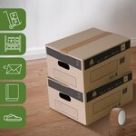 Pack and Move - Lot 10 cartons déménagement stockage S - 36 x 28x 18 cm - Poignées renforcées - 1 adhésif offert