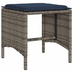 vidaXL Salon de jardin 4 Pièces avec coussins gris résine tressée