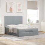 VidaXL Cadre de lit ottoman et matelas gris clair 140x200 cm tissu