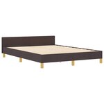 vidaXL Cadre de lit avec tête de lit Marron foncé 140 x 200 cm tissu