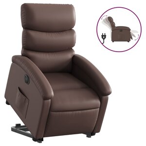 vidaXL Fauteuil inclinable électrique marron similicuir