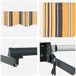 vidaXL Auvent Rétractable Automatique Rayé Multicolore 350x250 cm