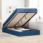 vidaXL Cadre de lit ottoman avec matelas bleu 120x200 cm tissu