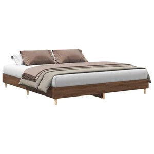 vidaXL Cadre de lit sans matelas chêne marron 200x200 cm