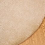 vidaXL Tapis en Fourrure Synthétique de Lapin Beige Ø 120 cm Polyester